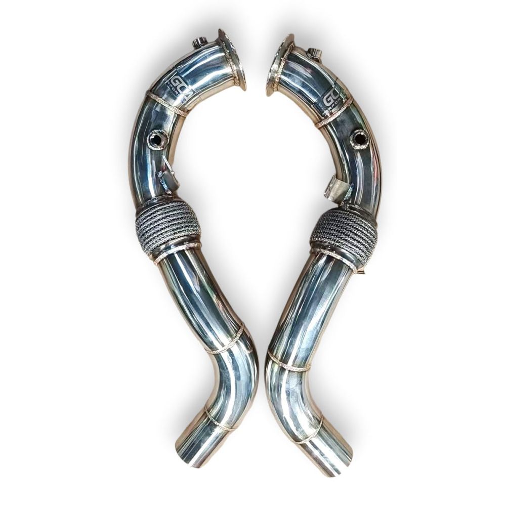 2015-2018 Bmw X5M/X6M Downpipes | F85/F86 No Heat Shield / Racing Downpipe (No Cat) Front Race Pipes